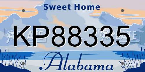 KP88335 Alabama License Plate