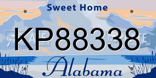 KP88338 Alabama License Plate