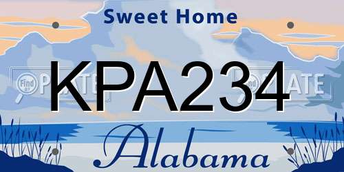 KPA234 Alabama License Plate