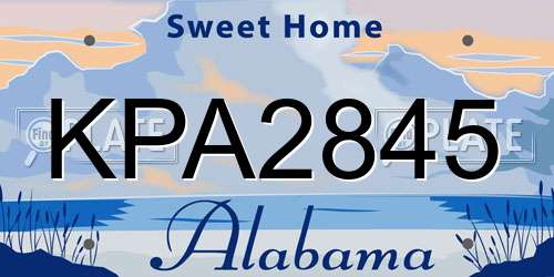 KPA2845 Alabama License Plate