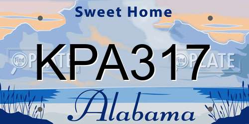 KPA317 Alabama License Plate