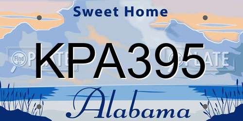 KPA395 Alabama License Plate
