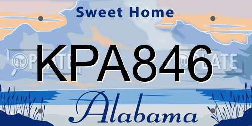 KPA846 Alabama License Plate