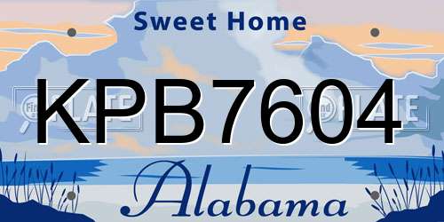 KPB7604 Alabama License Plate