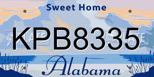 KPB8335 Alabama License Plate