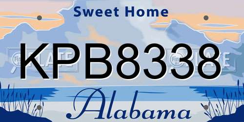 KPB8338 Alabama License Plate
