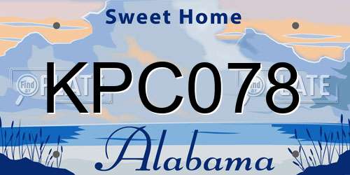 KPC078 Alabama License Plate