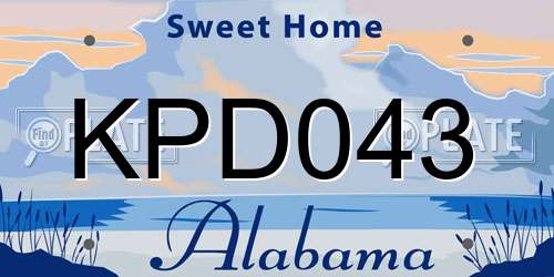 KPD043 Alabama License Plate