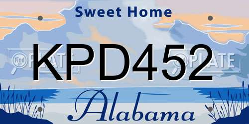 KPD452 Alabama License Plate