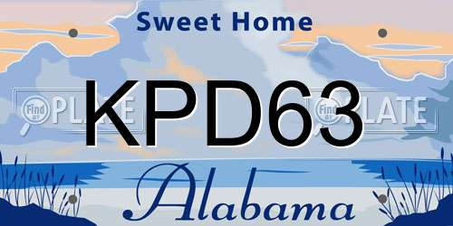 KPD63 Alabama License Plate