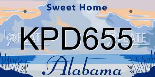 KPD655 Alabama License Plate