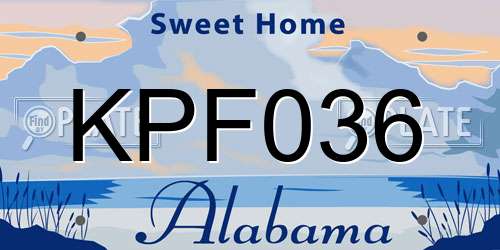 KPF036 Alabama License Plate