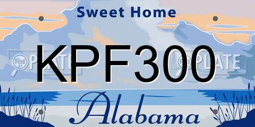 KPF300 Alabama License Plate