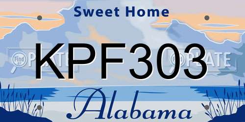 KPF303 Alabama License Plate