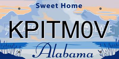 KPITM0V Alabama License Plate