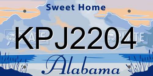 KPJ2204 Alabama License Plate