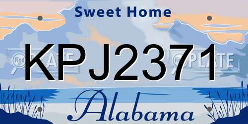 KPJ2371 Alabama License Plate