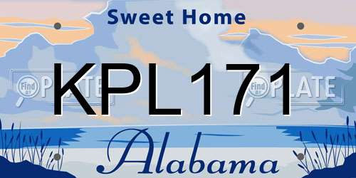 KPL171 Alabama License Plate