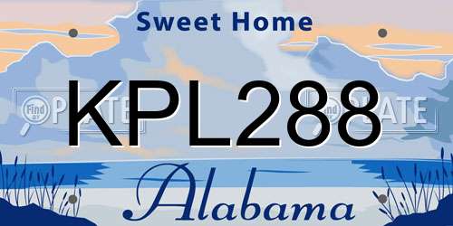 KPL288 Alabama License Plate
