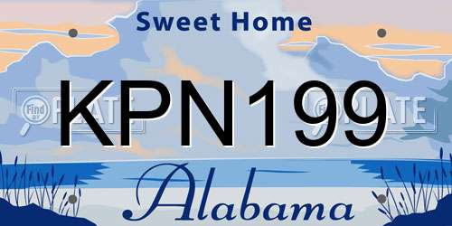 KPN199 Alabama License Plate