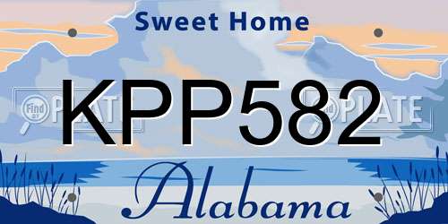 KPP582 Alabama License Plate