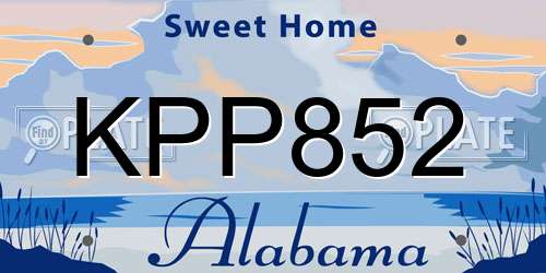 KPP852 Alabama License Plate