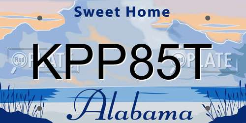 KPP85T Alabama License Plate