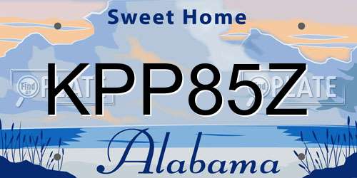 KPP85Z Alabama License Plate