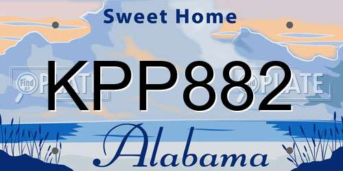 KPP882 Alabama License Plate