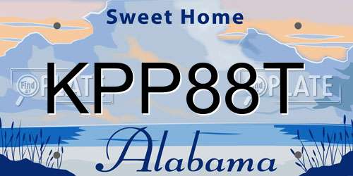 KPP88T Alabama License Plate