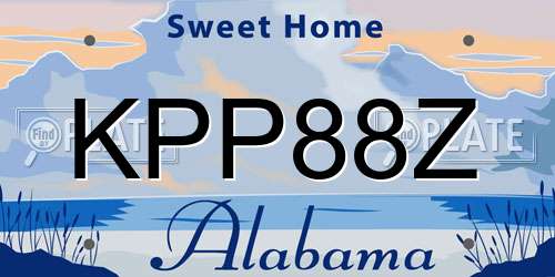KPP88Z Alabama License Plate