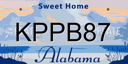 KPPB87 Alabama License Plate