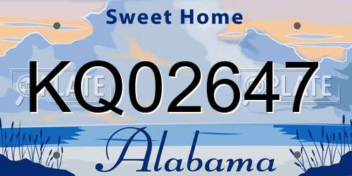 KQ02647 Alabama License Plate