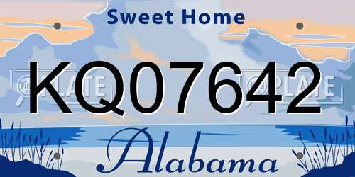 KQ07642 Alabama License Plate