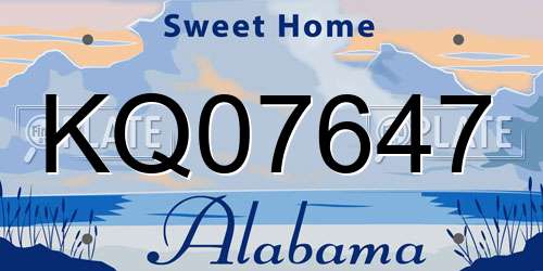 KQ07647 Alabama License Plate