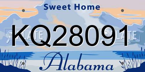 KQ28091 Alabama License Plate