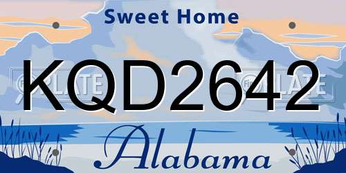 KQD2642 Alabama License Plate