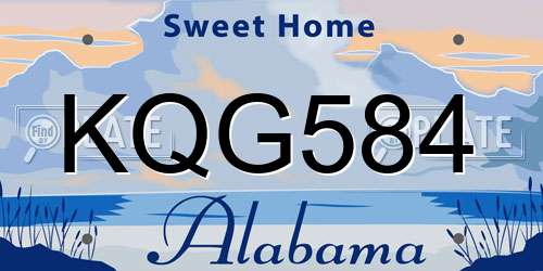 KQG584 Alabama License Plate