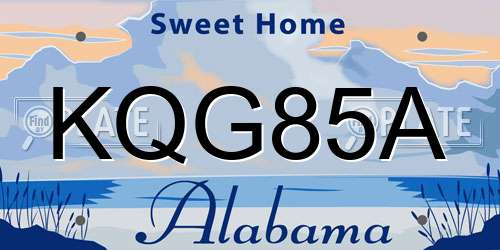 KQG85A Alabama License Plate