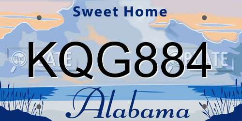 KQG884 Alabama License Plate