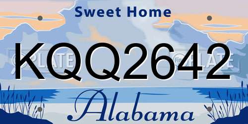 KQQ2642 Alabama License Plate