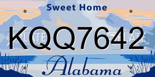 KQQ7642 Alabama License Plate