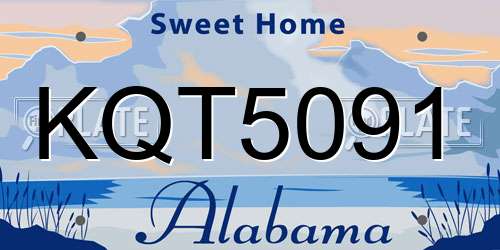 KQT5091 Alabama License Plate