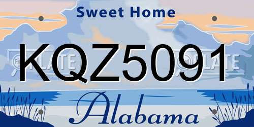KQZ5091 Alabama License Plate