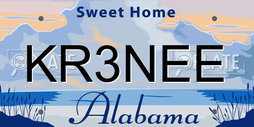 KR3NEE Alabama License Plate