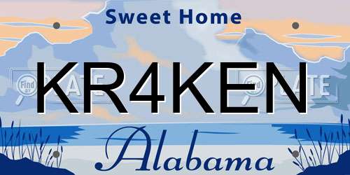 KR4KEN Alabama License Plate