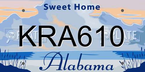 KRA610 Alabama License Plate