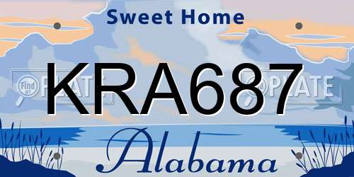 KRA687 Alabama License Plate