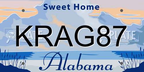 KRAG87 Alabama License Plate