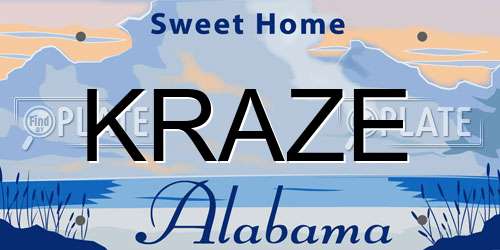 KRAZE Alabama License Plate